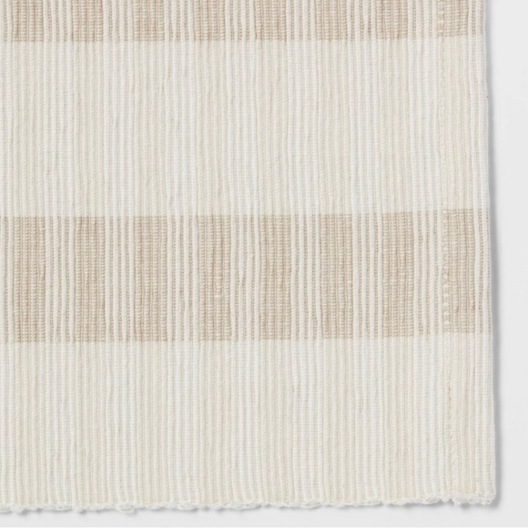 NWT THRESHOLD COTTON STRIPED PLACEMATS - TAUPE/WHITE STRIPED - Picture 3 of 3